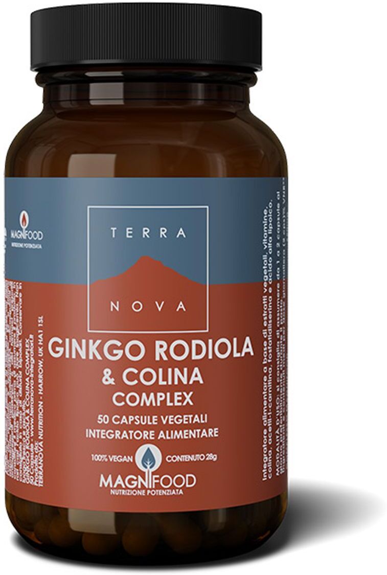 Terranova Ginkgo Rodiola Colina Integratore Stress 50 Capsule