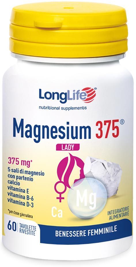 Longlife Magnesium 375 Lady Integratore Stress 60 Tavolette