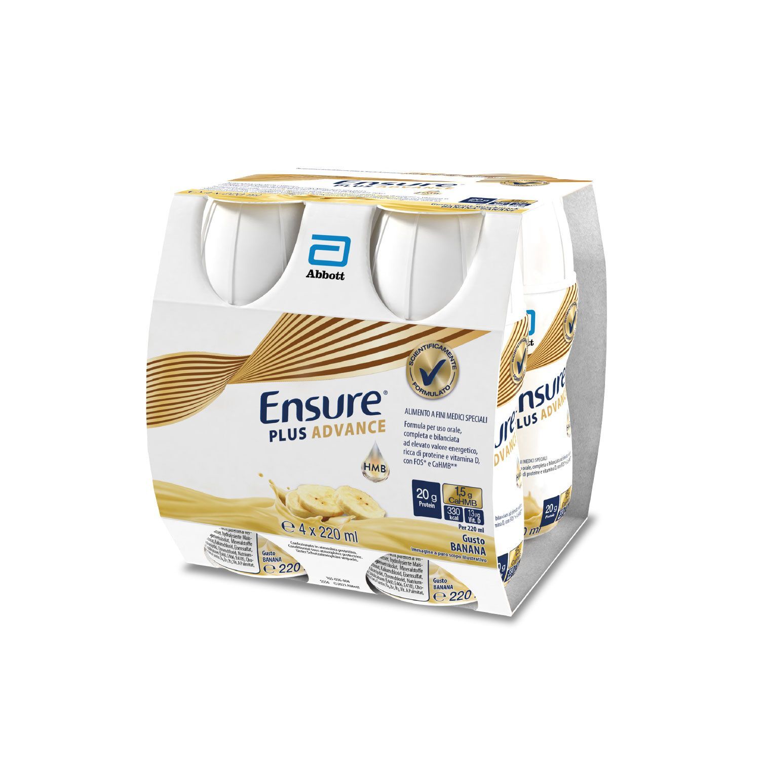 Ensure Plus Advance Supplemento Alimentare Proteico Banana 4x220ml