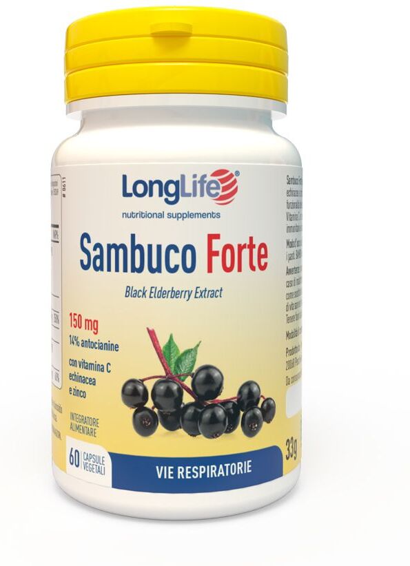 Longlife Sambuco Forte Integratore Difese Immunitarie 60 Capsule