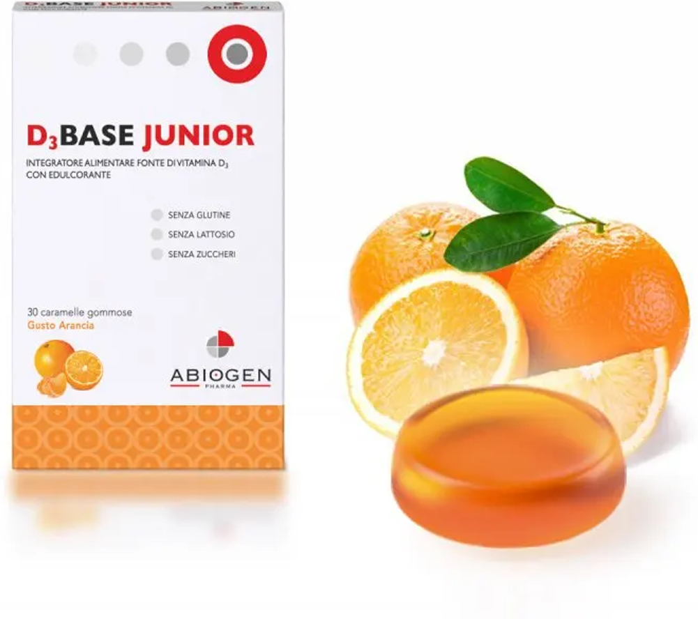 D3base Junior Integratore Vitamina D Gusto Arancia 30 Caramelle