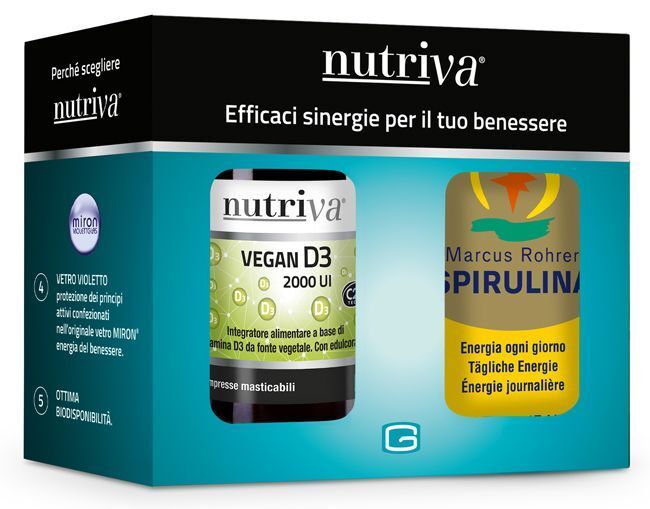 Nutriva Couvette Vegan D3 + Mr Spirulina 60+60 Compresse