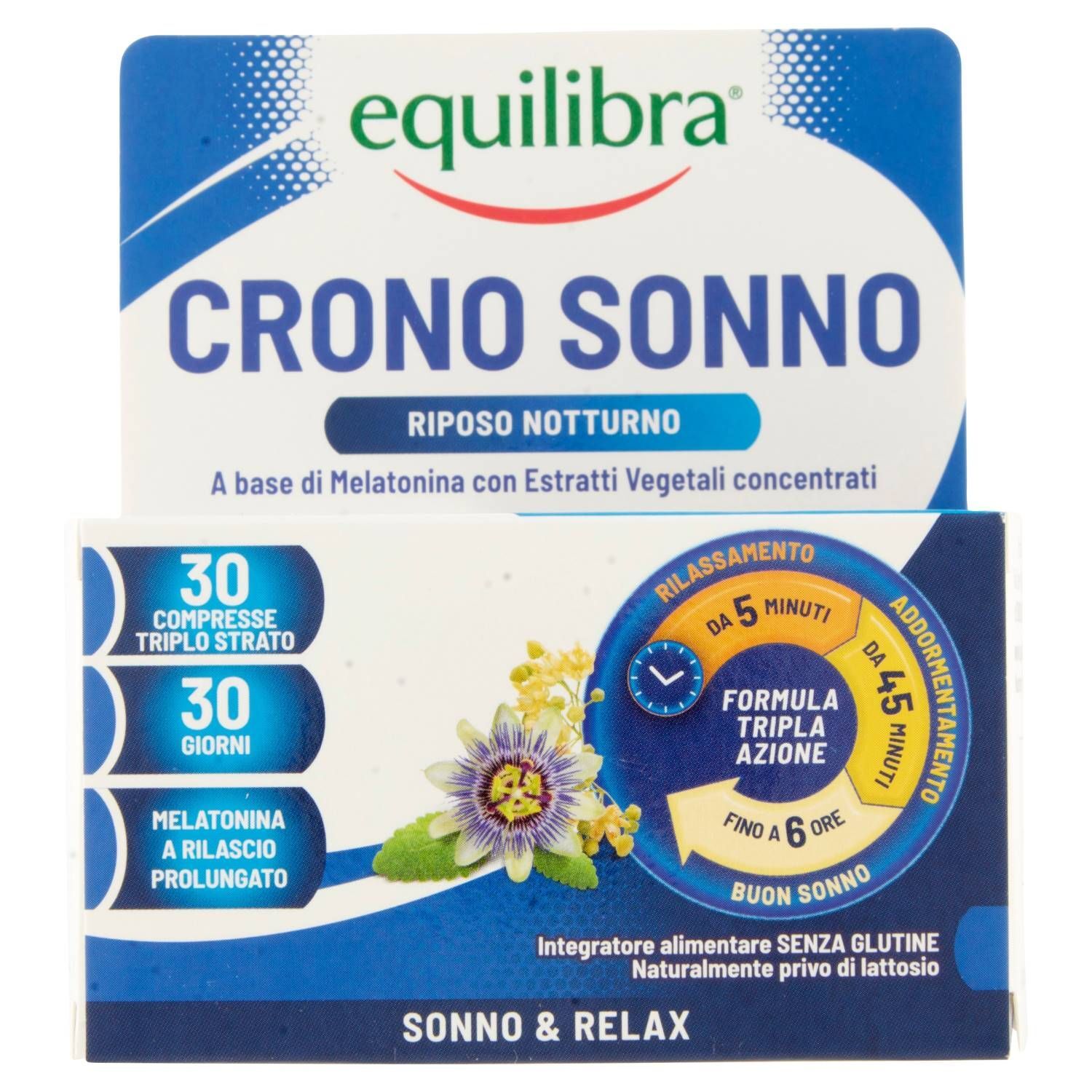 Equilibra Crono Sonno Integratore Melatonina 30 Compresse