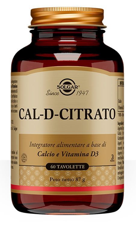 Solgar Cal D Citrato Integratore Ossa 60 Tavolette