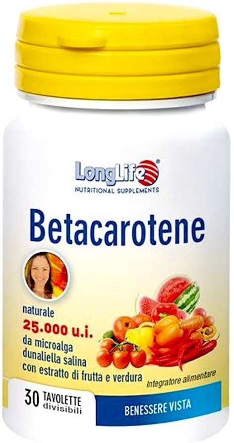 Longlife Betacarotene 25000ui Integratore Multivitaminico 30 Compresse