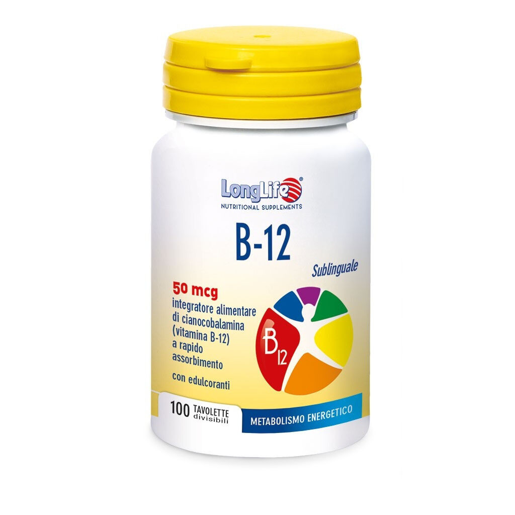 Longlife B12 50 Mcg Integratore Vitamina B12 100 Tavolette