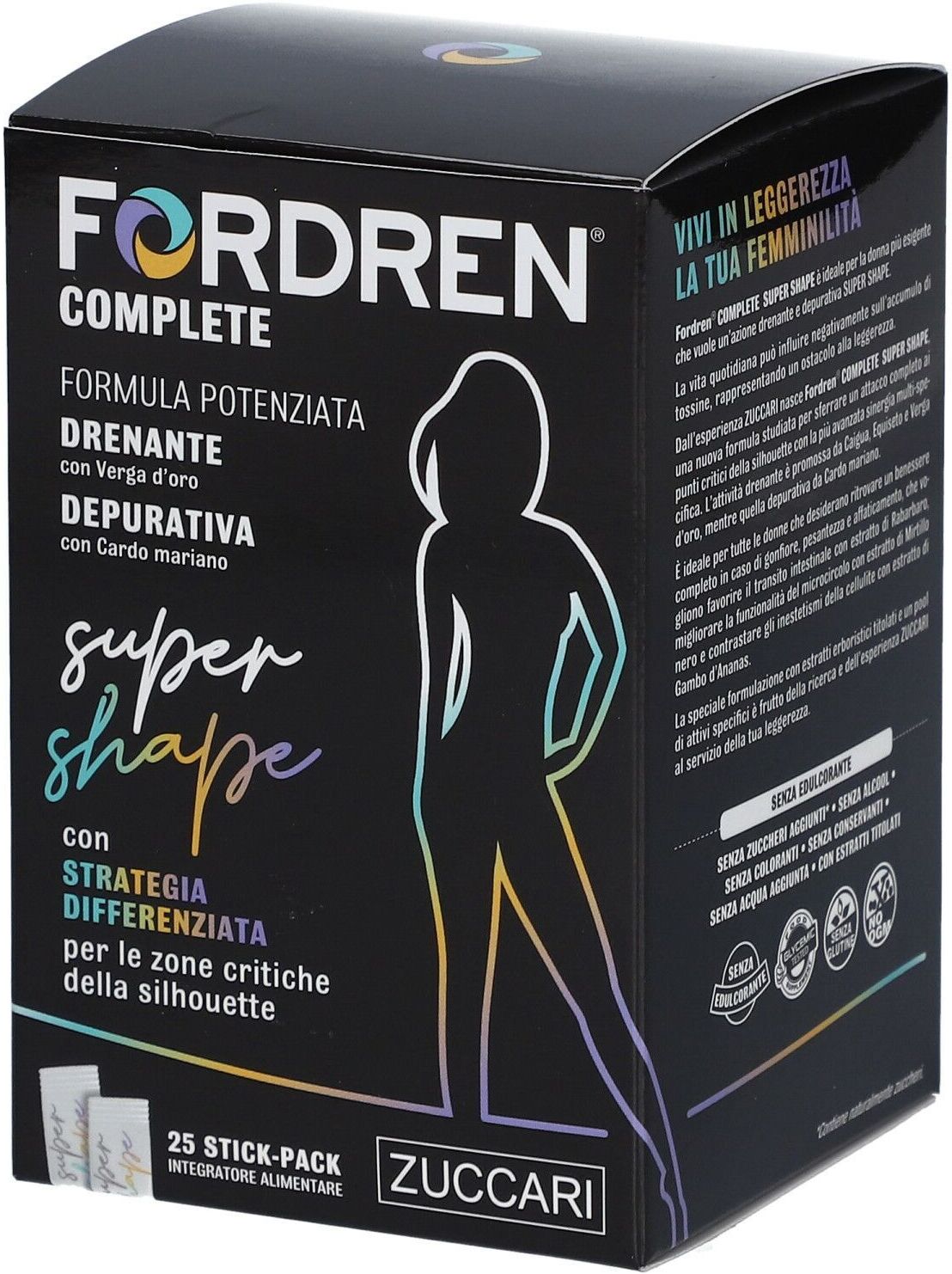 Zuccari Fordren Complete Supershape Integratore Drenante 25 Stick