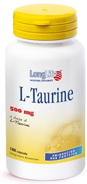 Longlife L-taurine 500mg Integratore Sistema Nervoso 100 Capsule