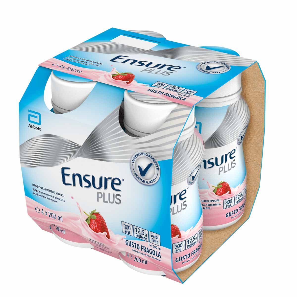 Ensure Plus Supplemento Nutrizionale Fragola 4x200ml