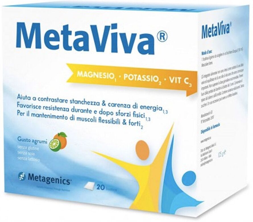 Metagenics Metaviva Integratore Di Magnesio Potassio E Vitamina C 20 Bustine