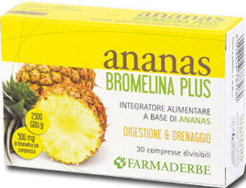 Farmaderbe Ananas Bromelina Plus Integratore Digestione Drenaggio 30 Compresse