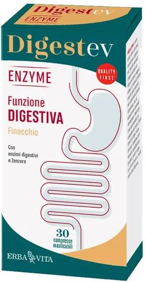 Erba Vita Digest Ev Enzyme Integratore Funzione Digestiva 30 Compresse