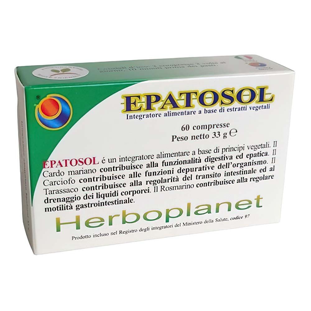 Herboplanet Epatosol Integratore Intestino 60 Compresse