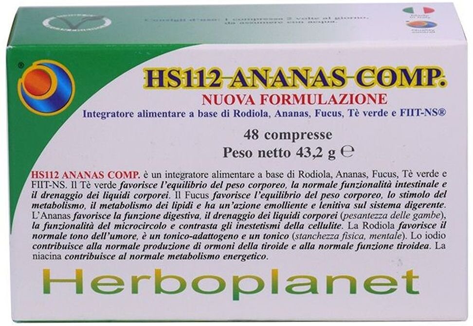 Herboplanet Hs112 Ananas Comp. Integratore Umore 48 Compresse