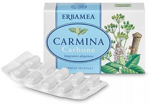 Erbamea Carmina Carbone Integratore Gas Intestinali 24 Capsule