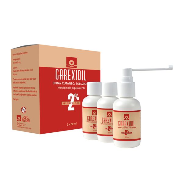 carexidil soluzione cutanea 2% trattamento alopecia 3 x 60ml