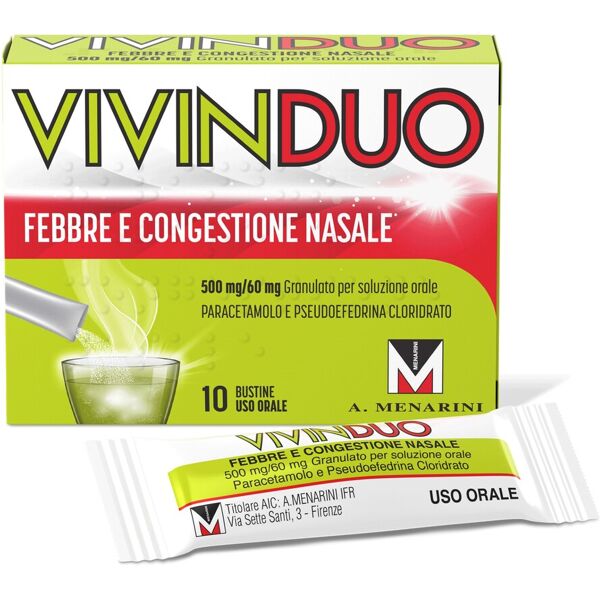 vivinduo 500mg trattamento febbre e naso chiuso 10 bustine