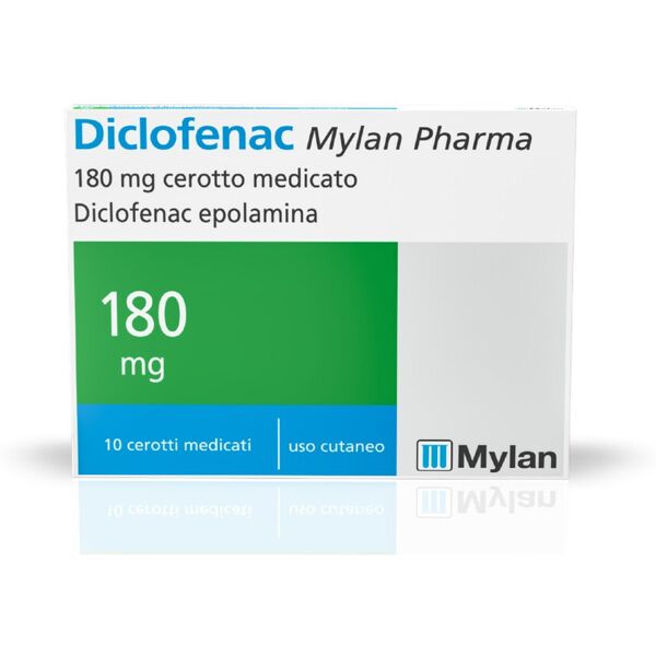 mylan diclofenac 180mg cerotto medicato antinfiammatorio 10 pezzi