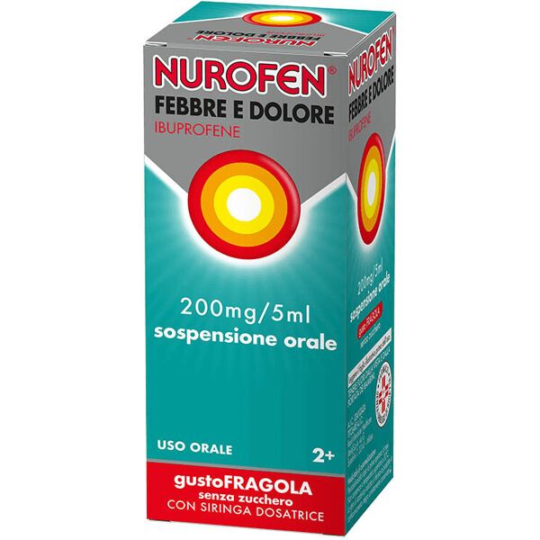 nurofen febbre e dolore sciroppo ibuprofene 200 mg/5ml gusto fragola 100ml