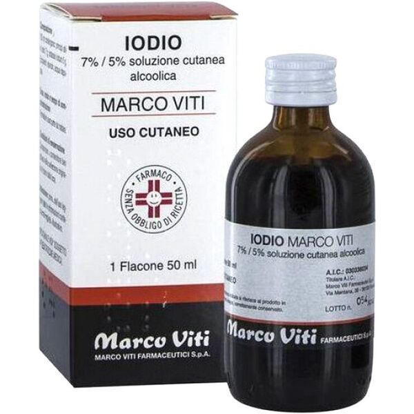 marco viti iodio soluzione alcolica i soluzione cutanea 7%+5% disinfettante 50ml