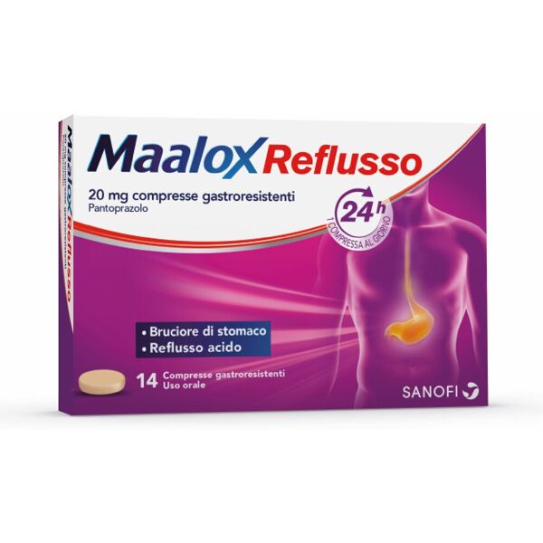 maalox reflusso 20mg trattamento acidità di stomaco 14 compresse