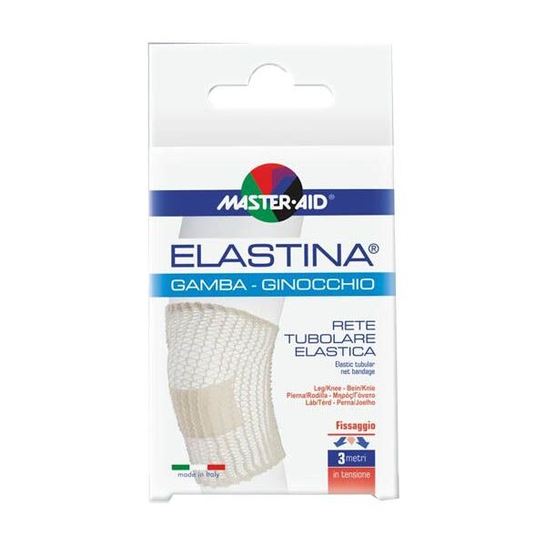 master aid master-aid elastina rete tubolare elastica ipoallergenica gamba ginocchio 3 metri tensione calibro 5cm