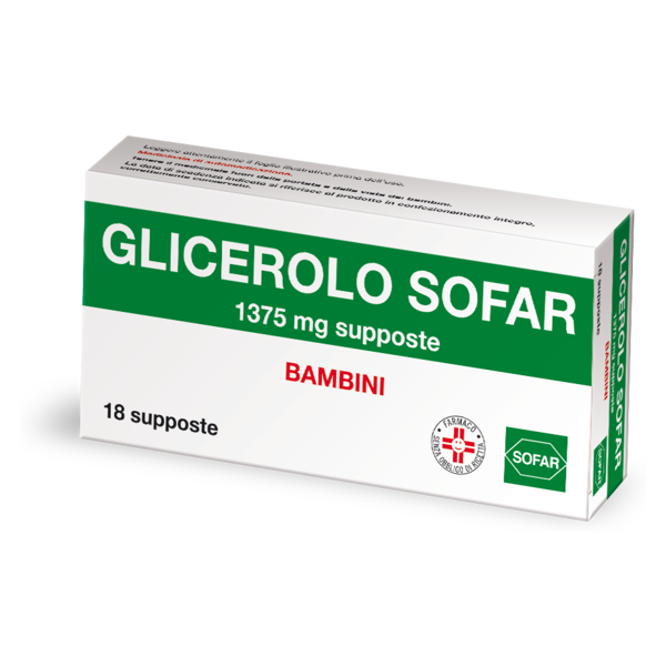 sofar glicerolo bambini 1375mg 18 supposte