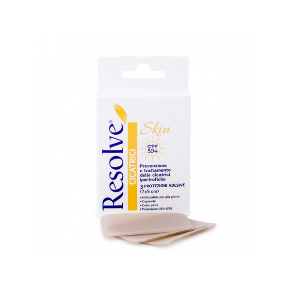 resolve cicatrici skin protezione adesiva spf50+ cerotti 7x5cm 3 pezzi