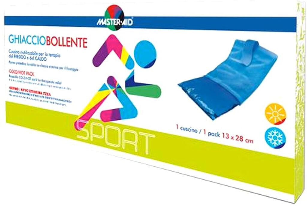 master aid master-aid sport ghiaccio bollente cuscino terapia caldo-freddo 13x28cm 1 pezzo