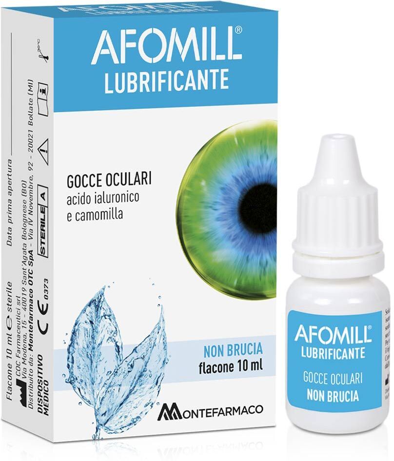 afomill lubrificante gocce oculari acido ialuronico e camomilla 10ml