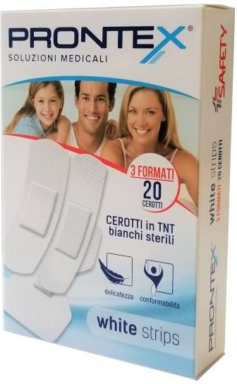 prontex cerotti in tnt bianchi sterili white strips 20 pezzi