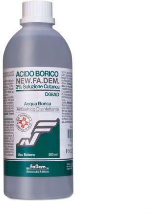 new fa.dem. srl acido borico 3% soluzione cutanea 500ml