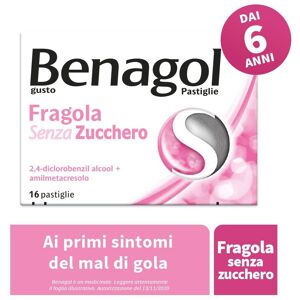 Benagol Fragola Senza Zucchero 16 Pastiglie