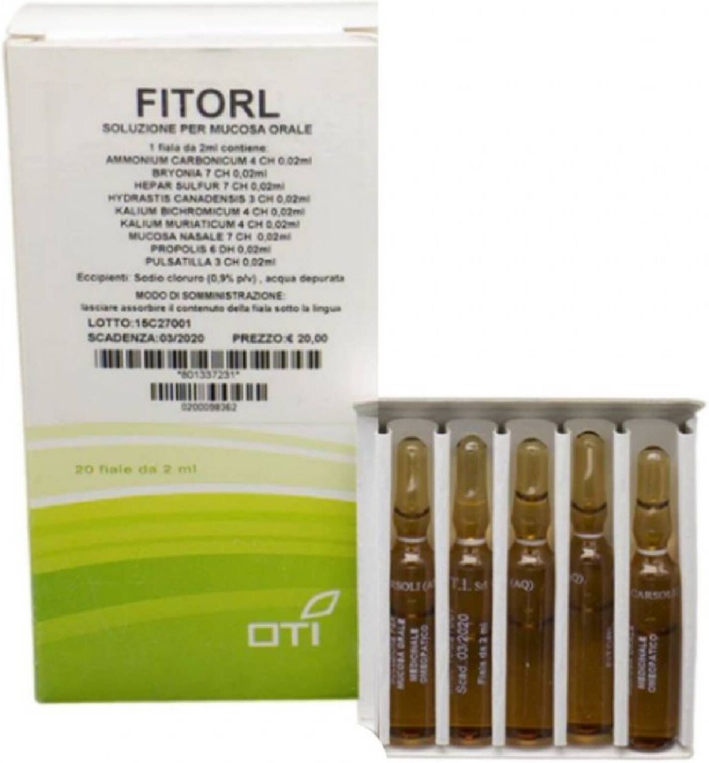 Oti Fitorl Composto Rimedio Omeopatico 20 Fiale Fisiologiche