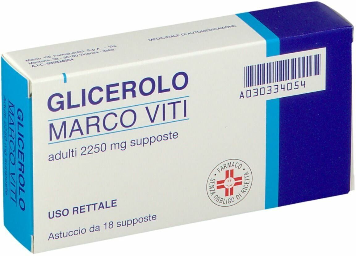 Glicerolo Marco Viti 2250mg Trattamento Stitichezza Adulti 18 Supposte