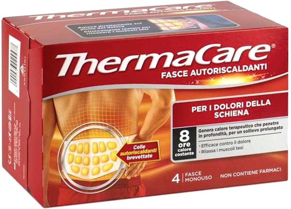 Thermacare Fascia Autoriscaldante A Calore Terapeutico Schiena Dolori Muscolari 4 Pezzi