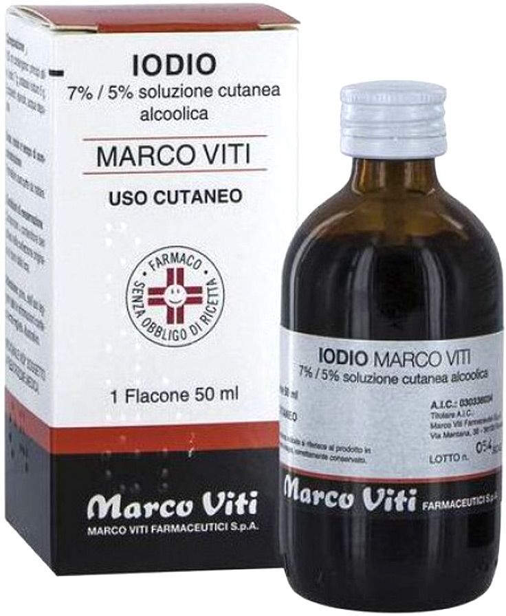 Marco Viti Iodio Soluzione Alcolica I Soluzione Cutanea 7%+5% Disinfettante 50ml