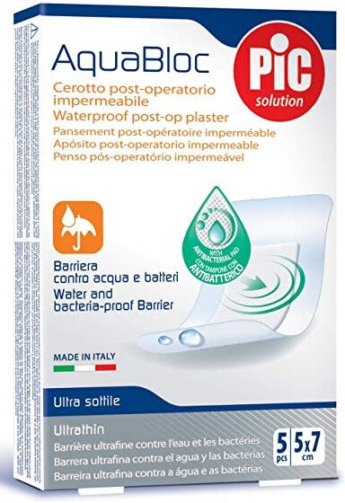 Pic Cerotto Aquabloc Sterile Antibatterico 5x7cm 5 Pezzi