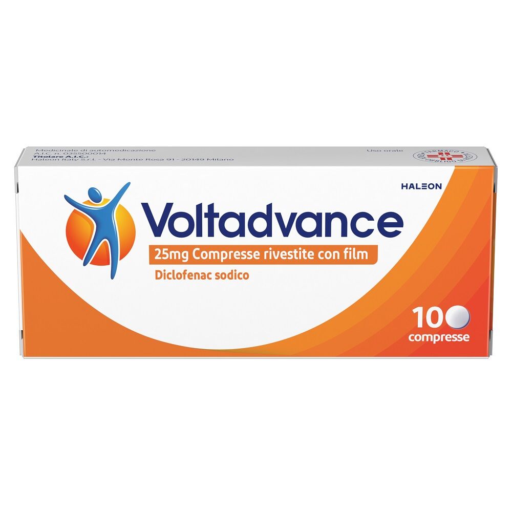 Voltadvance Antinfiammatorio 25mg Diclofenac Per Cervicale Mal Di Schiena Dolori Articolari 10 Compresse