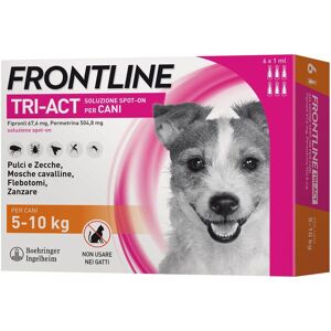 Frontline Tri-act Spot On Soluzione Cani 5-10kg 6 Pipette 0,5ml 33,38mg+252,4mg