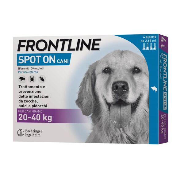 frontline spot on cani soluzione 20-40kg 4 pipette 0,67ml 67mg