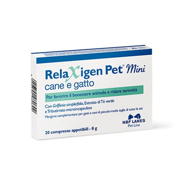 n.b.f. lanes relaxigen pet mini integratore cani gatti 20 compresse