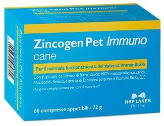 n.b.f. lanes srl zincogen pet immuno mangime complementare per cani 60 compresse