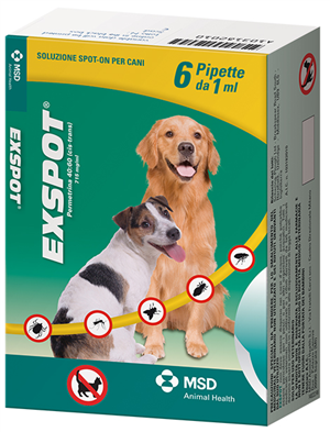 exspot spot-on cani soluzione 6 pipette 1ml 715mg/ml