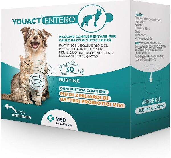 msd animal health youact entero mangime complementare cani e gatti 30 bustine