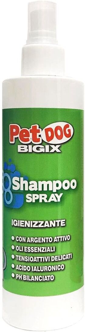 bigix pharma petdog igienizzante shampoo spray cani 250ml