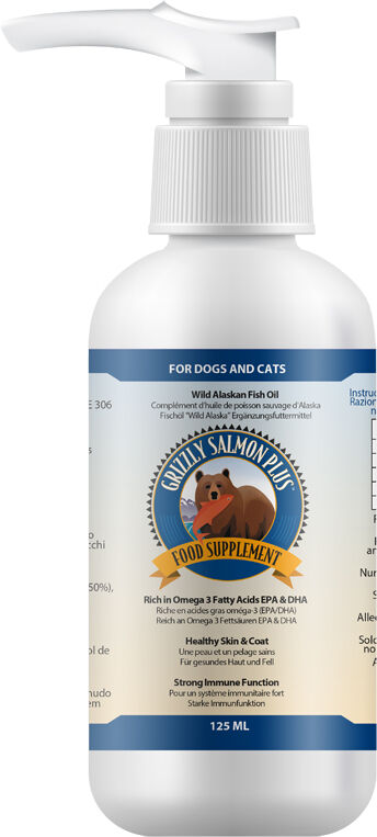 pets fitness di magistrelli grizzly salmon plus supplemento alimentare cani e gatti 125ml