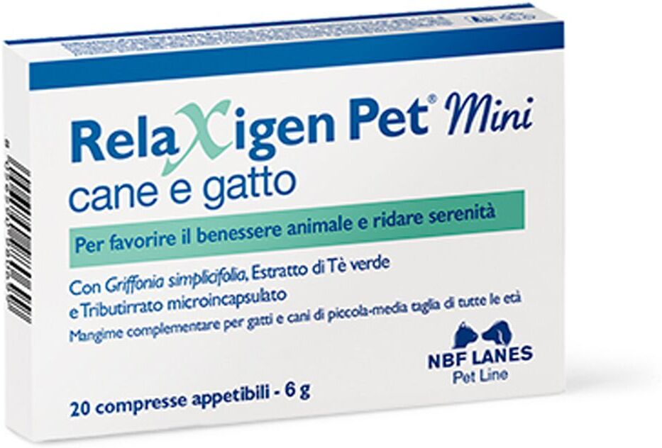 n.b.f. lanes relaxigen pet mini integratore cani gatti 20 compresse