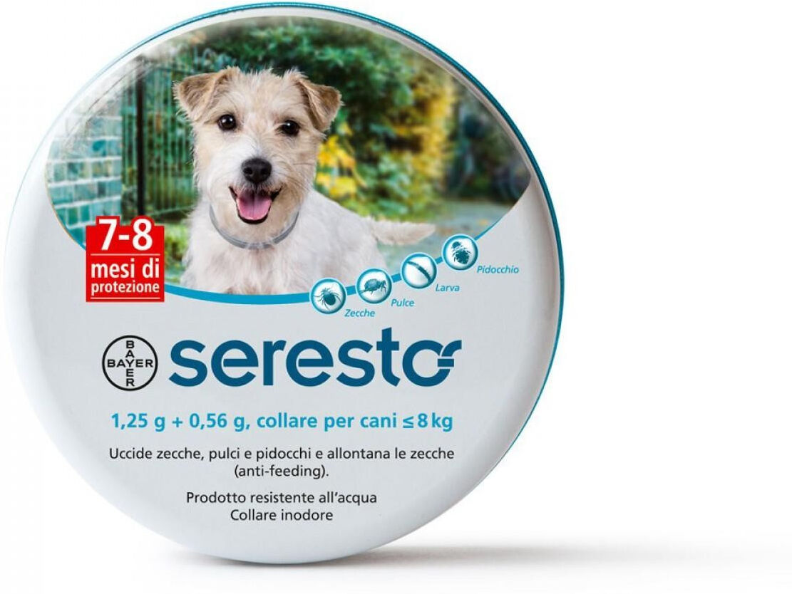 seresto cani 1.25+0.56 gr 1-8kg collare antiparassitario per cani