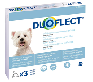 ceva salute animale spa duoflect spot-on soluzione 3 pipette 1,41ml 240mg + 120mg cani da 10 a 20 kg